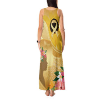 Polynesia Childhood Cancer Awareness Tank Maxi Dress Be Bold Go Gold Polynesian Art LT14 - Polynesian Pride