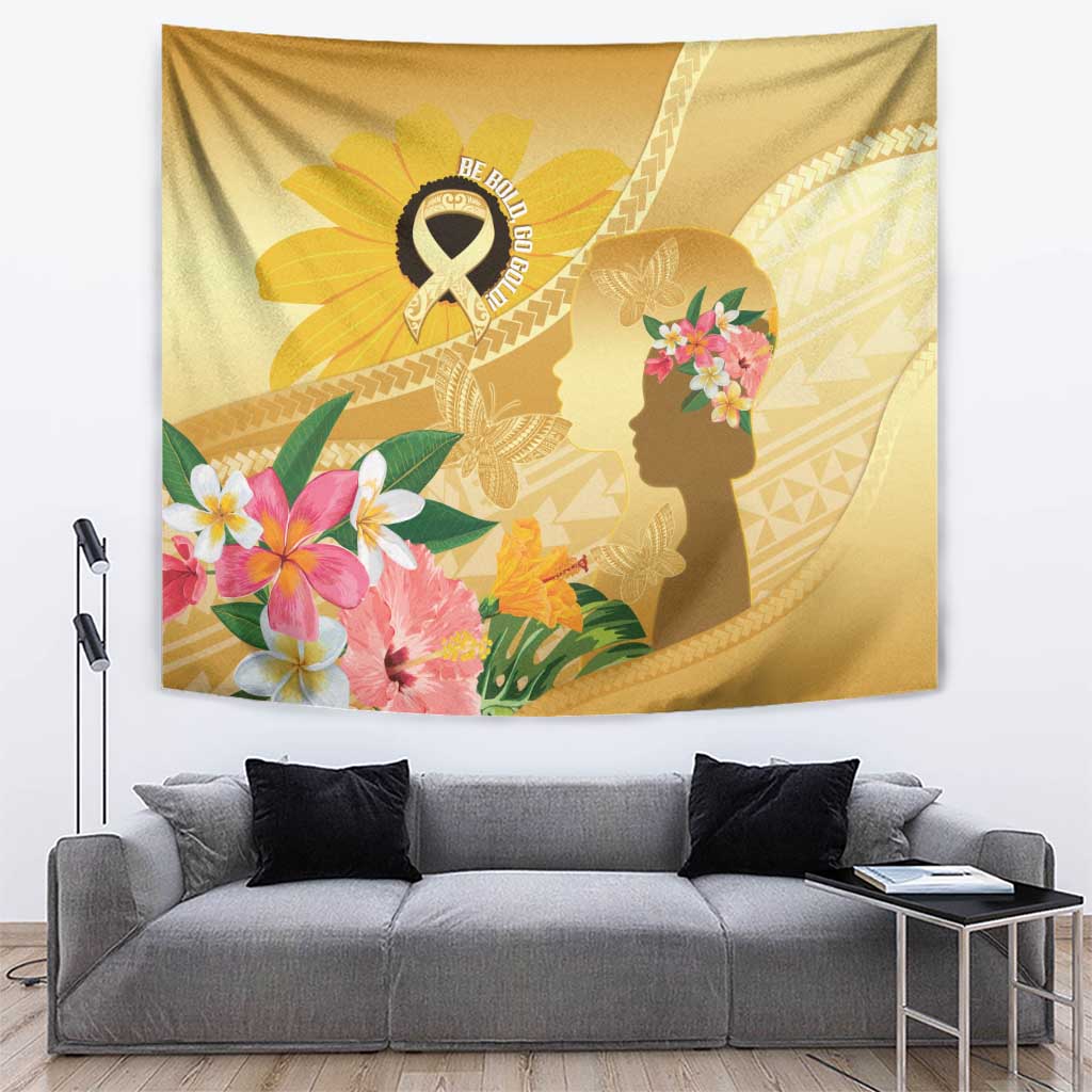 Polynesia Childhood Cancer Awareness Tapestry Be Bold Go Gold Polynesian Art