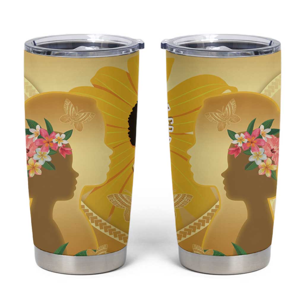 Polynesia Childhood Cancer Awareness Tumbler Cup Be Bold Go Gold Polynesian Art LT14 Gold - Polynesian Pride