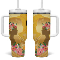 Polynesia Childhood Cancer Awareness Tumbler With Handle Be Bold Go Gold Polynesian Art LT14 One Size: 40 oz Gold - Polynesian Pride