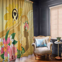 Polynesia Childhood Cancer Awareness Window Curtain Be Bold Go Gold Polynesian Art LT14 - Polynesian Pride