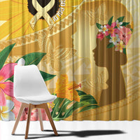 Polynesia Childhood Cancer Awareness Window Curtain Be Bold Go Gold Polynesian Art LT14 - Polynesian Pride