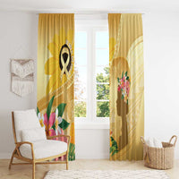 Polynesia Childhood Cancer Awareness Window Curtain Be Bold Go Gold Polynesian Art LT14 - Polynesian Pride