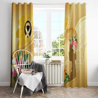 Polynesia Childhood Cancer Awareness Window Curtain Be Bold Go Gold Polynesian Art LT14 - Polynesian Pride