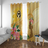 Polynesia Childhood Cancer Awareness Window Curtain Be Bold Go Gold Polynesian Art LT14 With Grommets Gold - Polynesian Pride