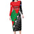 New Zealand And Lebanon Long Sleeve Bodycon Dress Silver Fern Maori With Cedar Tree Together LT14 Long Dress Red - Polynesian Pride