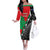 New Zealand And Lebanon Off The Shoulder Long Sleeve Dress Silver Fern Maori With Cedar Tree Together LT14 Women Red - Polynesian Pride