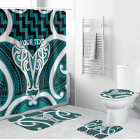 Aotearoa Atua Tangaroa Personalised Bathroom Set God Of The Sea Maori Whale Tail Cyan