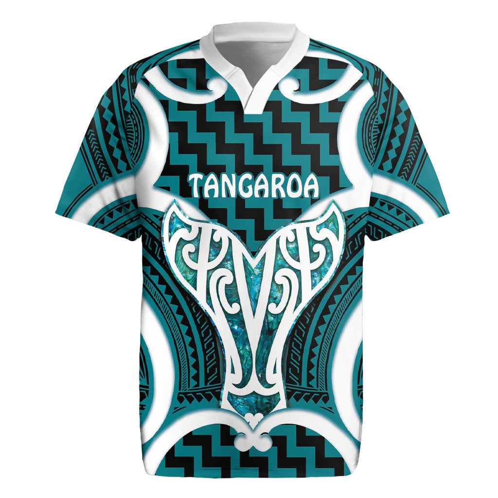 Aotearoa Atua Tangaroa Personalised Rugby Jersey God Of The Sea Maori Whale Tail Cyan