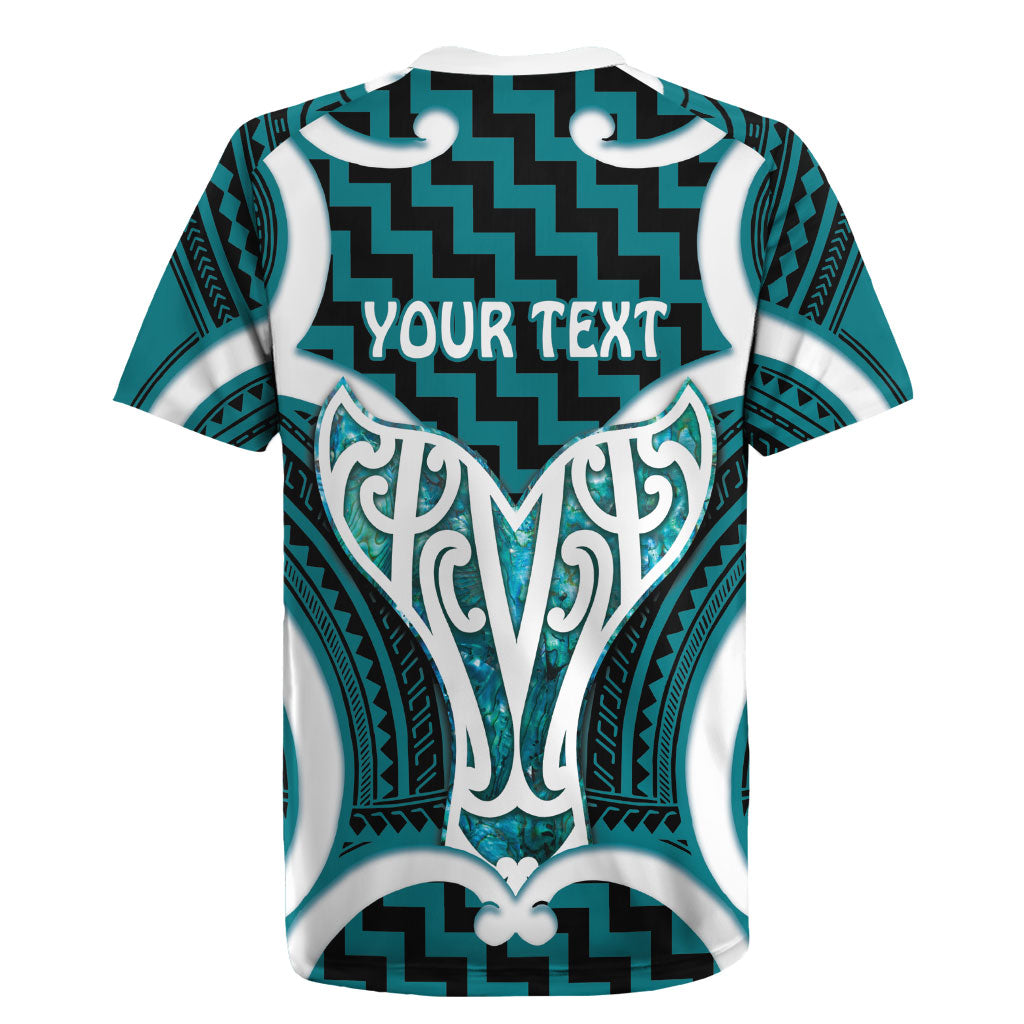 Aotearoa Atua Tangaroa Personalised Rugby Jersey God Of The Sea Maori Whale Tail Cyan