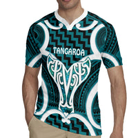 Aotearoa Atua Tangaroa Personalised Rugby Jersey God Of The Sea Maori Whale Tail Cyan