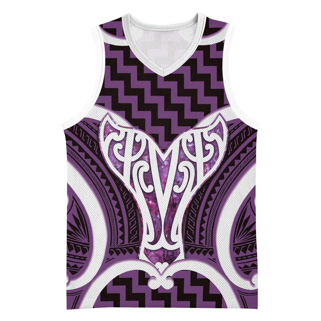 Aotearoa Atua Tangaroa Personalised Basketball Jersey God Of The Sea Maori Whale Tail Purple