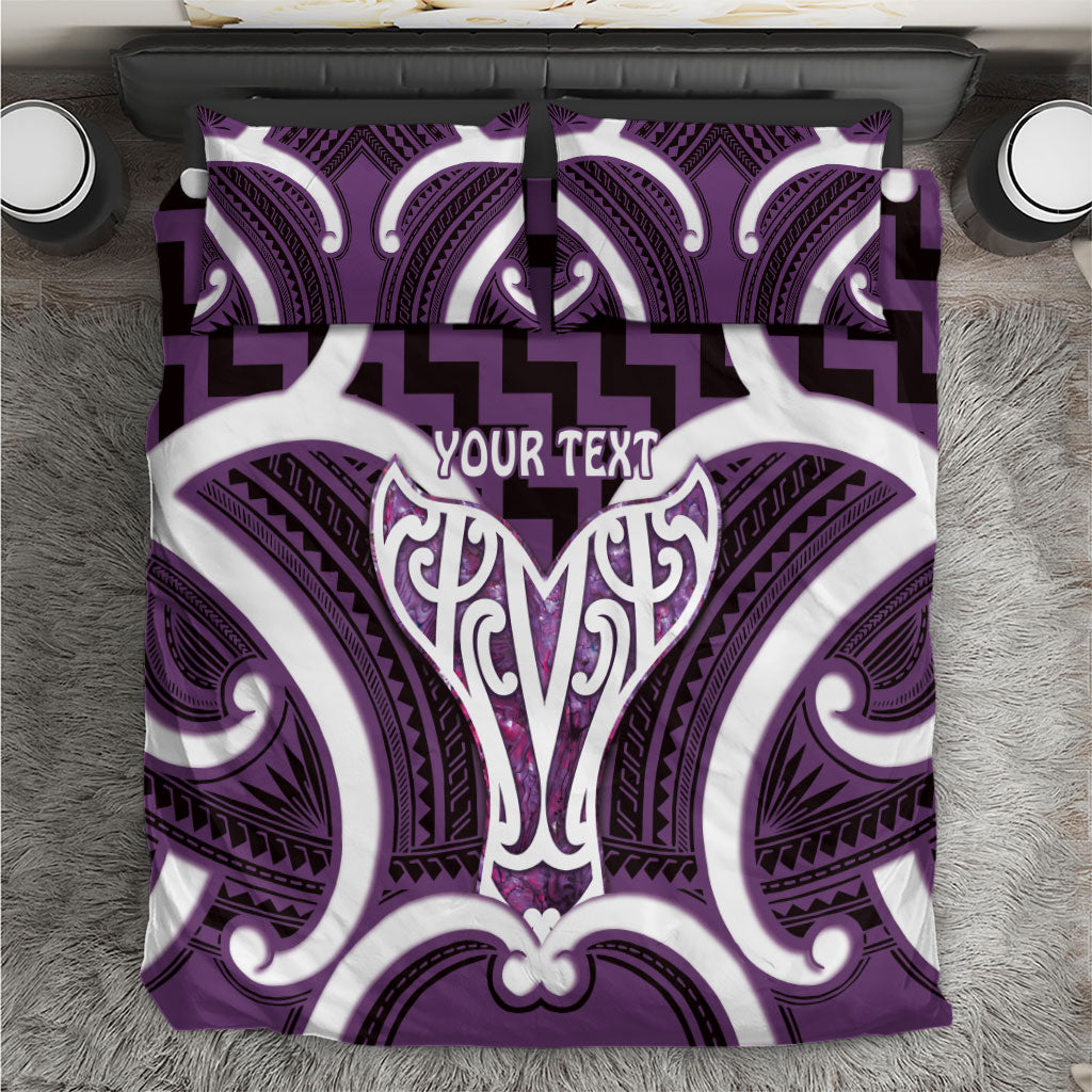 Aotearoa Atua Tangaroa Personalised Bedding Set God Of The Sea Maori Whale Tail Purple