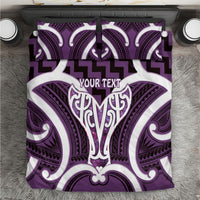 Aotearoa Atua Tangaroa Personalised Bedding Set God Of The Sea Maori Whale Tail Purple