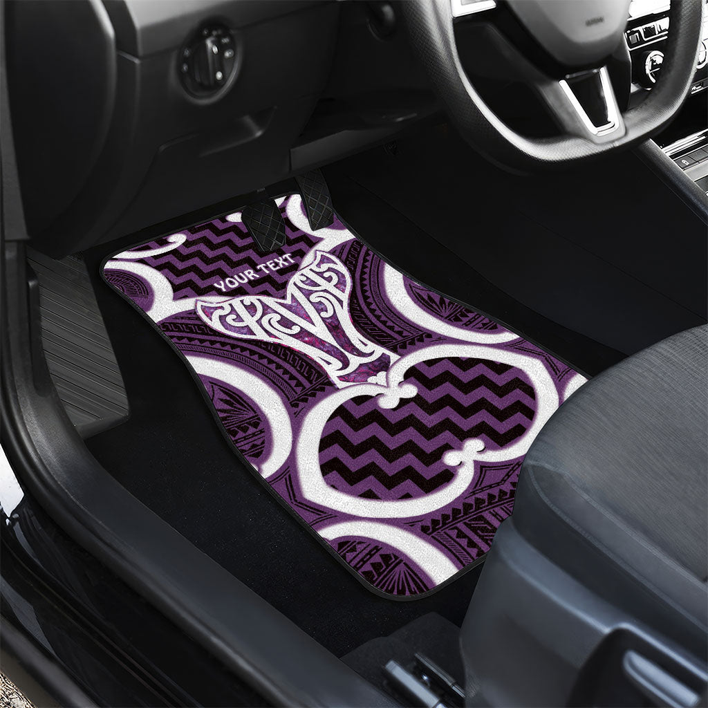 Aotearoa Atua Tangaroa Personalised Car Mats God Of The Sea Maori Whale Tail Purple