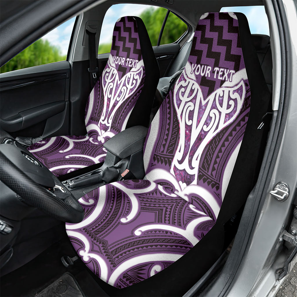 Aotearoa Atua Tangaroa Personalised Car Seat Cover God Of The Sea Maori Whale Tail Purple