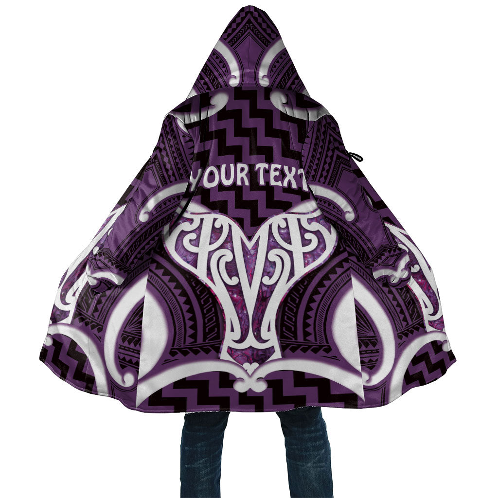 Aotearoa Atua Tangaroa Personalised Cloak God Of The Sea Maori Whale Tail Purple