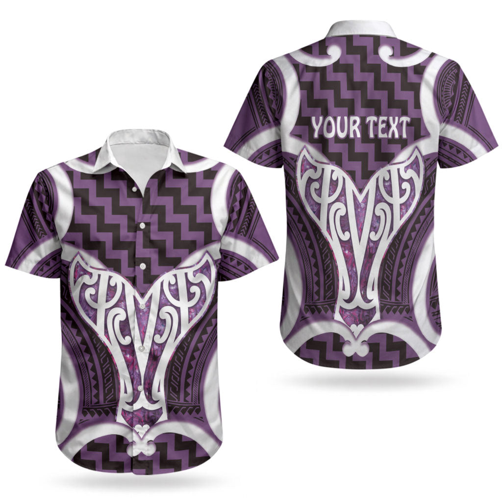 Aotearoa Atua Tangaroa Personalised Couples Matching Puletasi and Hawaiian Shirt God Of The Sea Maori Whale Tail Purple