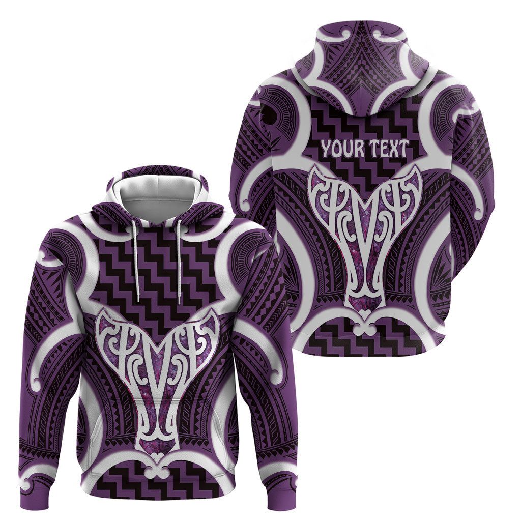 Aotearoa Atua Tangaroa Personalised Hoodie God Of The Sea Maori Whale Tail Purple