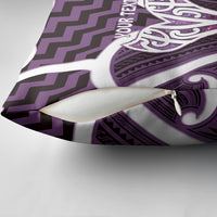 Aotearoa Atua Tangaroa Personalised Pillow Cover God Of The Sea Maori Whale Tail Purple