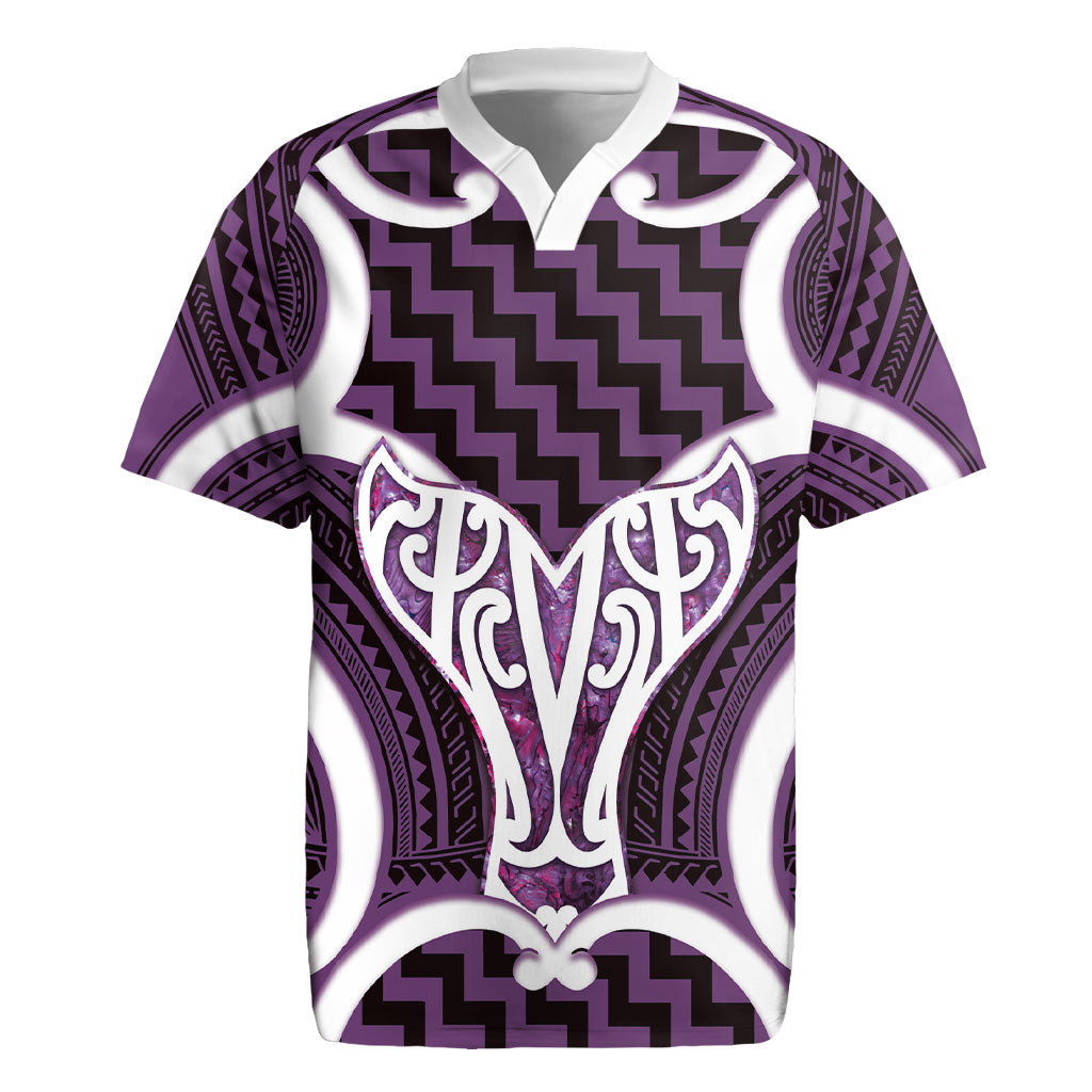 Aotearoa Atua Tangaroa Personalised Rugby Jersey God Of The Sea Maori Whale Tail Purple