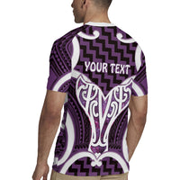 Aotearoa Atua Tangaroa Personalised Rugby Jersey God Of The Sea Maori Whale Tail Purple