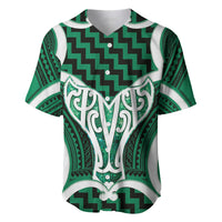 Aotearoa Atua Tangaroa Personalised Baseball Jersey God Of The Sea Maori Whale Tail Green