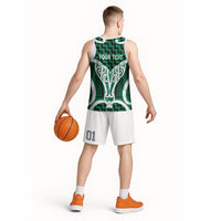 Aotearoa Atua Tangaroa Personalised Basketball Jersey God Of The Sea Maori Whale Tail Green