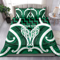 Aotearoa Atua Tangaroa Personalised Bedding Set God Of The Sea Maori Whale Tail Green