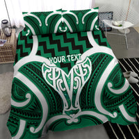 Aotearoa Atua Tangaroa Personalised Bedding Set God Of The Sea Maori Whale Tail Green
