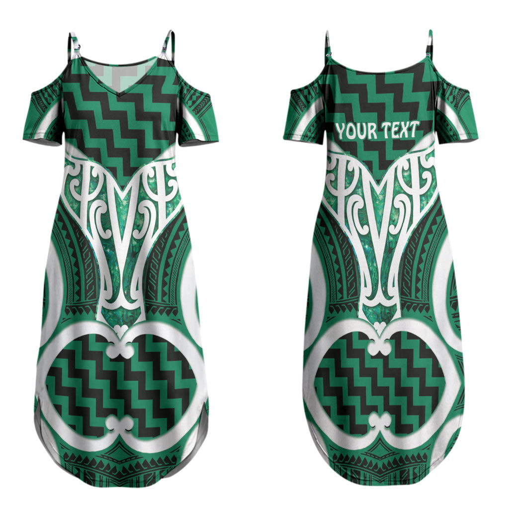 Aotearoa Atua Tangaroa Personalised Family Matching Summer Maxi Dress and Hawaiian Shirt God Of The Sea Maori Whale Tail Green
