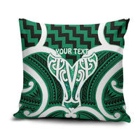 Aotearoa Atua Tangaroa Personalised Pillow Cover God Of The Sea Maori Whale Tail Green