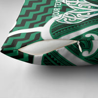 Aotearoa Atua Tangaroa Personalised Pillow Cover God Of The Sea Maori Whale Tail Green