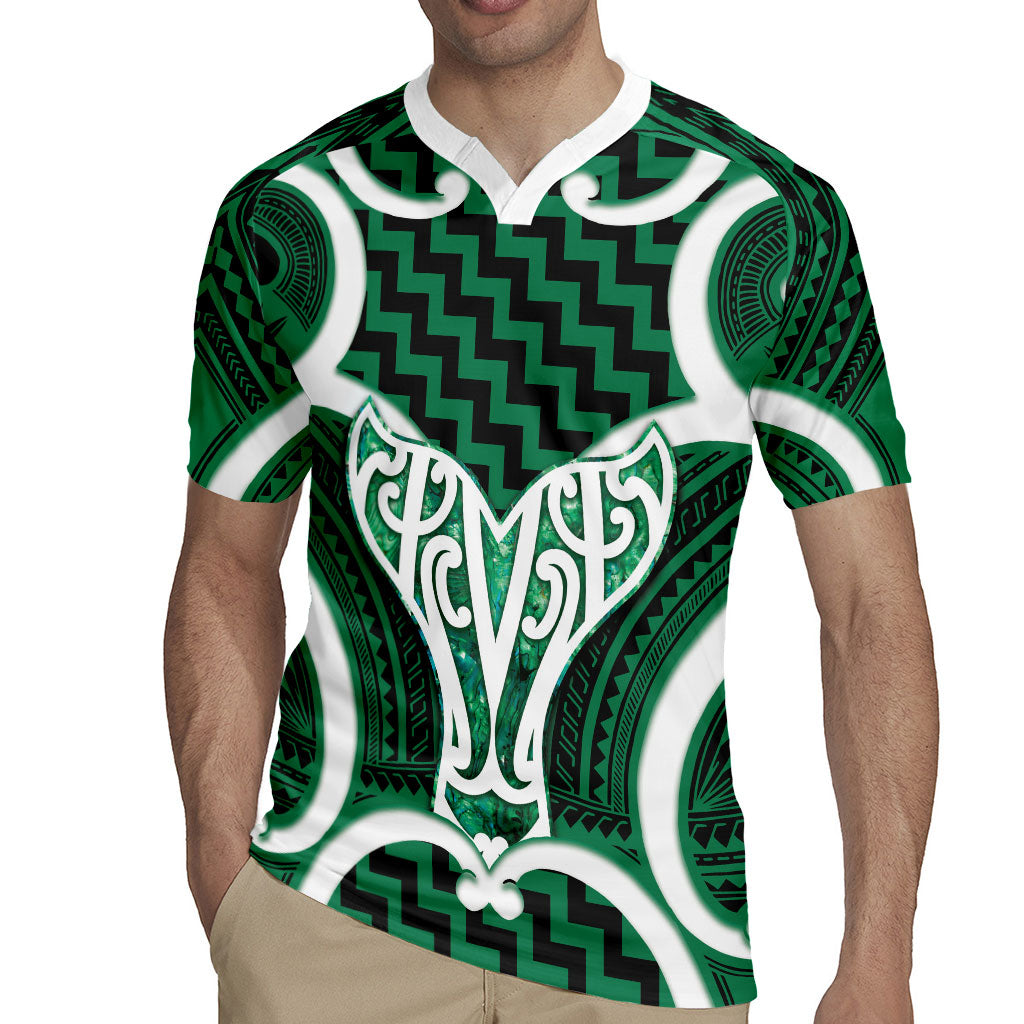 Aotearoa Atua Tangaroa Personalised Rugby Jersey God Of The Sea Maori Whale Tail Green