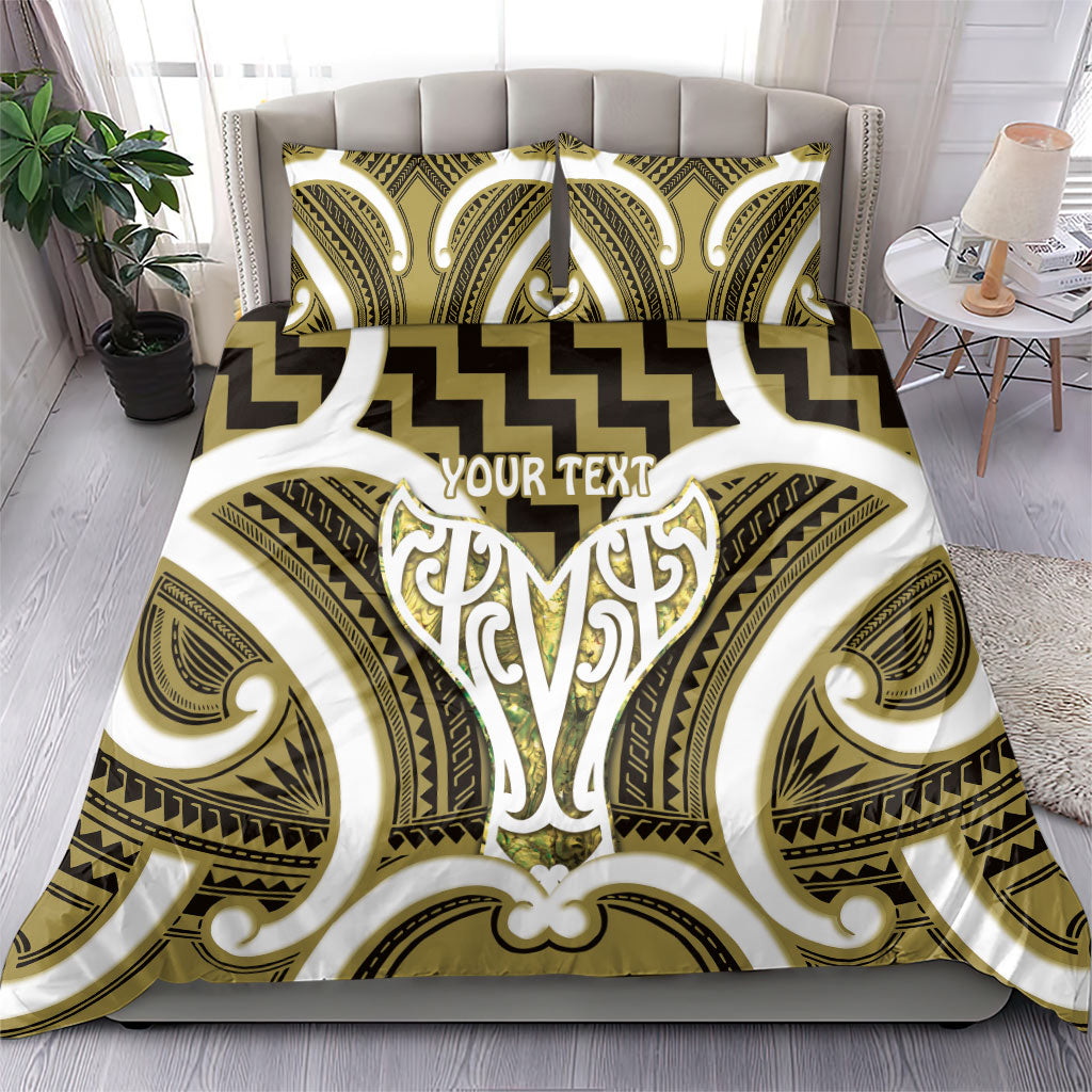 Aotearoa Atua Tangaroa Personalised Bedding Set God Of The Sea Maori Whale Tail Yellow