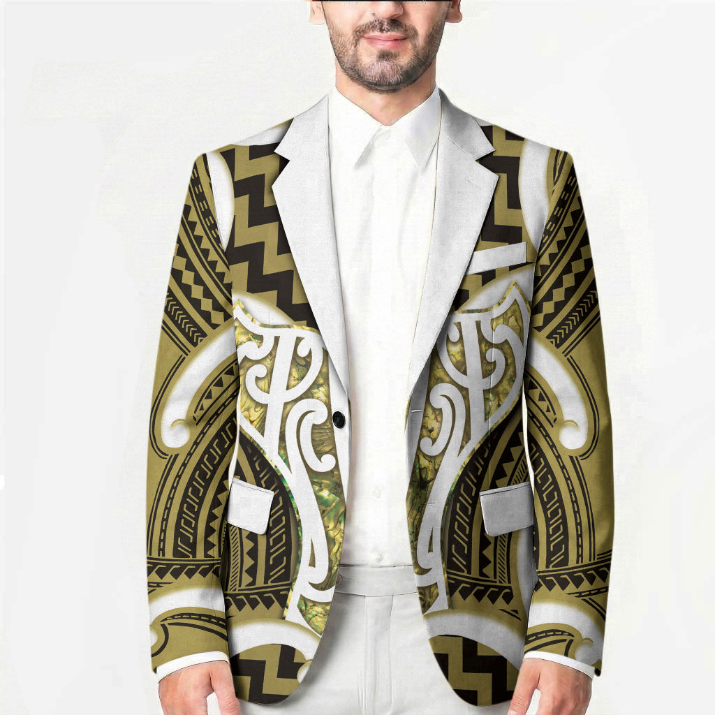 Aotearoa Atua Tangaroa Personalised Blazer God Of The Sea Maori Whale Tail Yellow