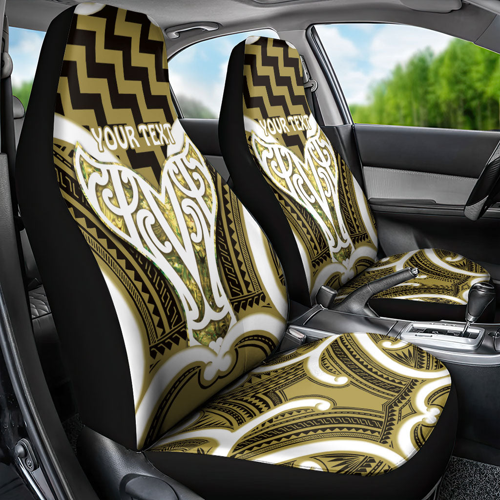 Aotearoa Atua Tangaroa Personalised Car Seat Cover God Of The Sea Maori Whale Tail Yellow