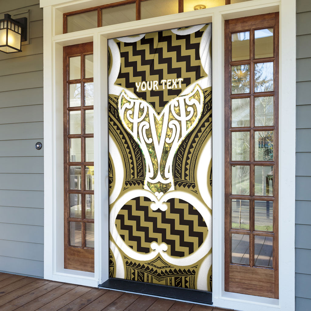 Aotearoa Atua Tangaroa Personalised Door Cover God Of The Sea Maori Whale Tail Yellow