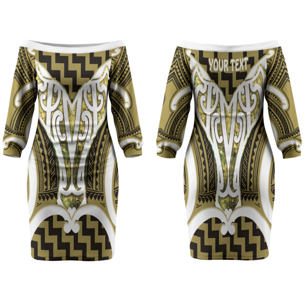 Aotearoa Atua Tangaroa Personalised Family Matching Off The Shoulder Long Sleeve Dress and Hawaiian Shirt God Of The Sea Maori Whale Tail Yellow