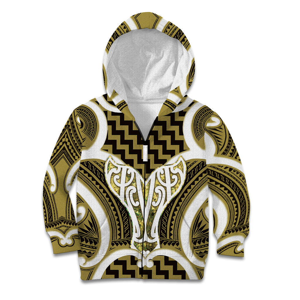 Aotearoa Atua Tangaroa Personalised Kid Hoodie God Of The Sea Maori Whale Tail Yellow