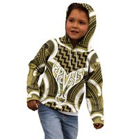 Aotearoa Atua Tangaroa Personalised Kid Hoodie God Of The Sea Maori Whale Tail Yellow