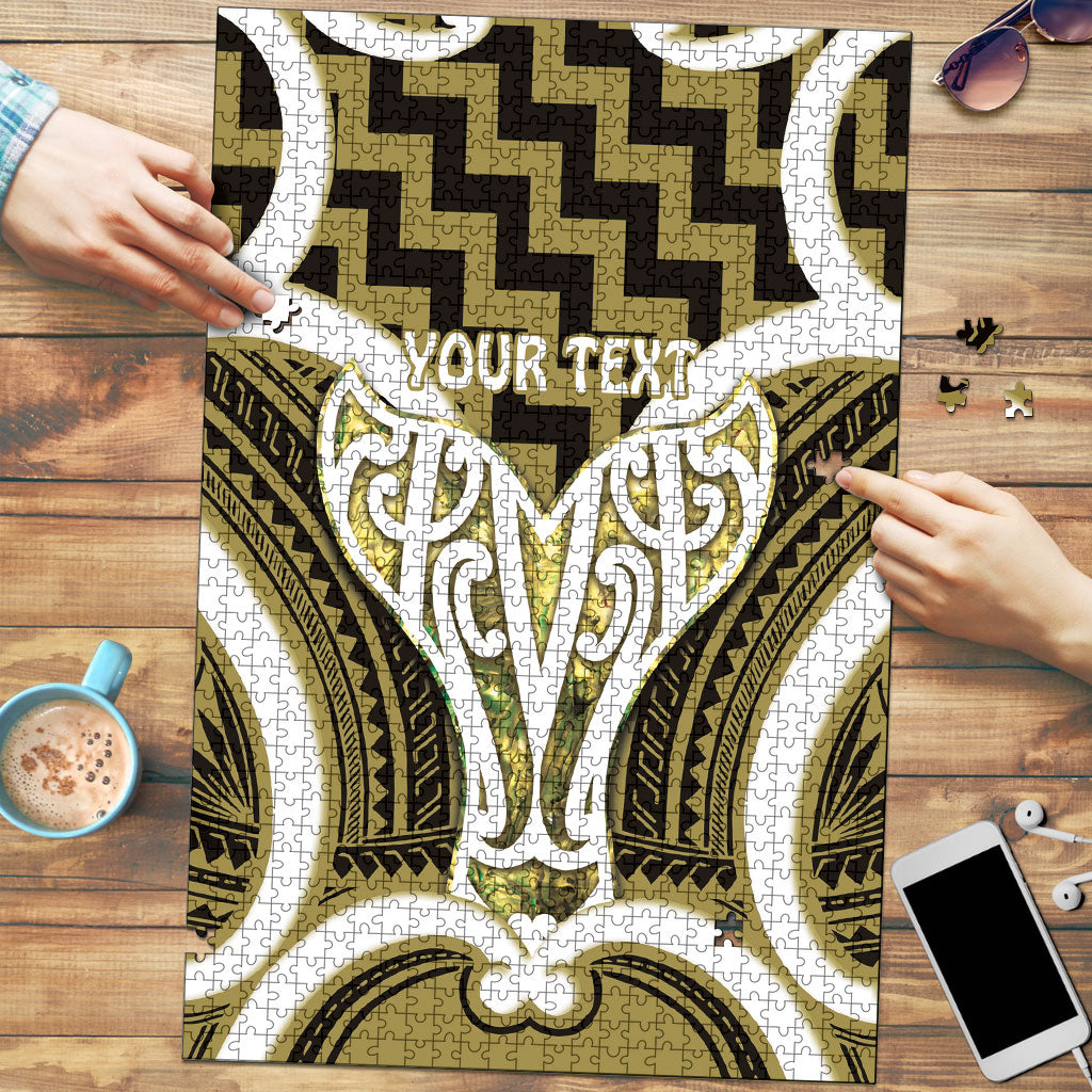 Aotearoa Atua Tangaroa Personalised Puzzle God Of The Sea Maori Whale Tail Yellow