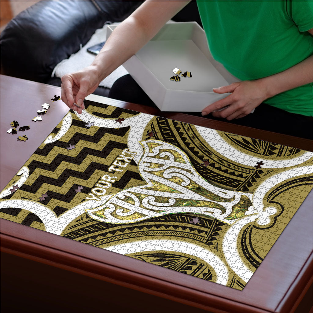 Aotearoa Atua Tangaroa Personalised Puzzle God Of The Sea Maori Whale Tail Yellow