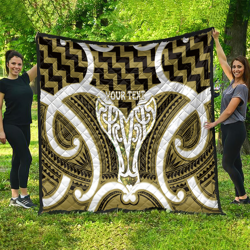 Aotearoa Atua Tangaroa Personalised Quilt God Of The Sea Maori Whale Tail Yellow