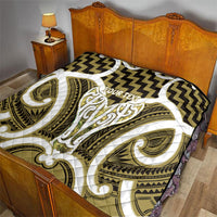 Aotearoa Atua Tangaroa Personalised Quilt God Of The Sea Maori Whale Tail Yellow