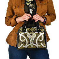 Aotearoa Atua Tangaroa Personalised Shoulder Handbag God Of The Sea Maori Whale Tail Yellow