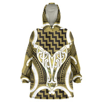 Aotearoa Atua Tangaroa Personalised Wearable Blanket Hoodie God Of The Sea Maori Whale Tail Yellow