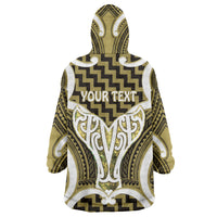 Aotearoa Atua Tangaroa Personalised Wearable Blanket Hoodie God Of The Sea Maori Whale Tail Yellow