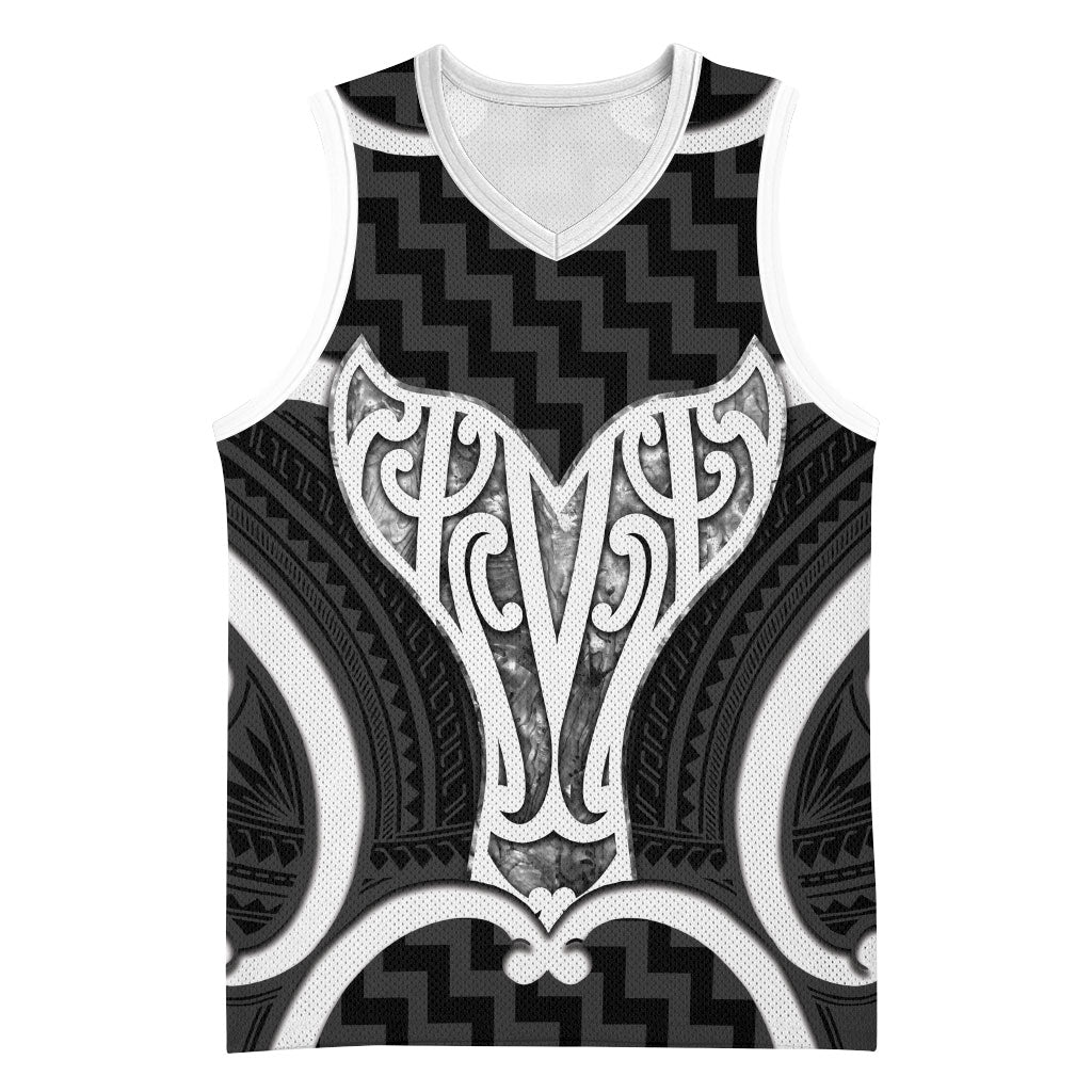 Aotearoa Atua Tangaroa Personalised Basketball Jersey God Of The Sea Maori Whale Tail Black