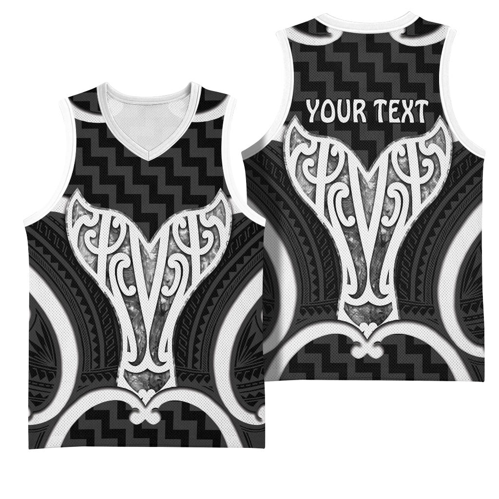 Aotearoa Atua Tangaroa Personalised Basketball Jersey God Of The Sea Maori Whale Tail Black
